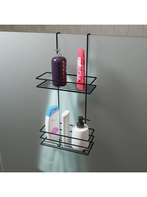 Zabata Askılı Banyo Rafı Siyah Mat Duş Organizeri Suya Dayanıklı Paslanmaz Malzeme
