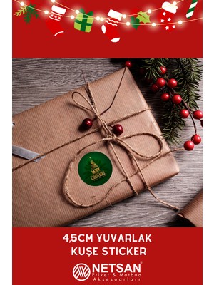 Netsan Etiket Yılbaşı Temalı Hediye Paketi Için 54 Adet Sticker