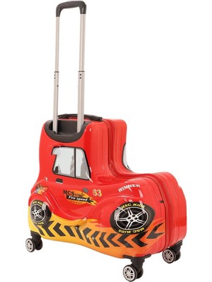 Mçs V368 Abs Arabalı Çocuk Valizi Kırmızı