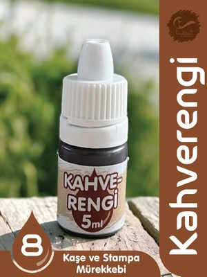 Tuğset Etiket Kaşe Istampa Mürekkebi 5 ml  - KAHVERENGI-T872