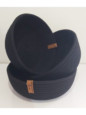 Home Decors By Özlem 3'lü Hasır Sepet Takımı (20X7,18X7,16X7CM) Hasır Düzenleyici Sunum Mutfak Banyo Organizer