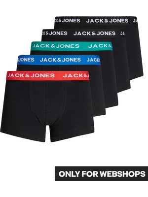 Jack & Jones Erkek Pamuklu Renkli Kemer Siyah Renk 5 Li Boxer 12142342