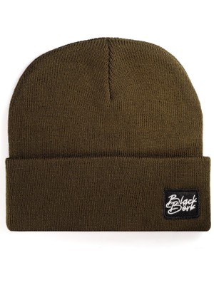 Blackbörk V1 Akrilik Rock - 1 Kod Logolu Unisex Haki Bere (Beanie)