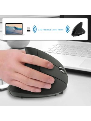 Techtic Kablosuz Oyuncu Mouse Bilek Destekli Ergonomik Dikey Mouse Vertical Mouse Fare Gamer 1600 Dpı