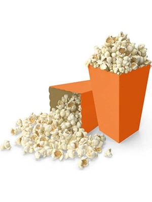 Party Fantasy Mısır Kutusu Cips Kutusu 8 Adet Turuncu Popcorn Kutusu Karton Popcorn Cup Parti Doğum Günü