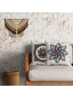 Lia Store Flamingo Desenli Çift Taraflı Dekoratif 2'li Yastık Kılıfı Seti 35 x 55 cm