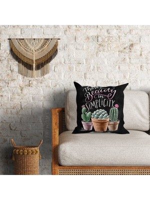 Çiçek Desenli Kiremit Renk Çift Taraflı Dekoratif 2'li Kırlent Kılıfı Seti