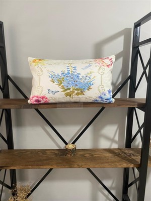 Çiçek Desenli Dekoratif Yastık Kılıfı Seti 30 x 55 cm