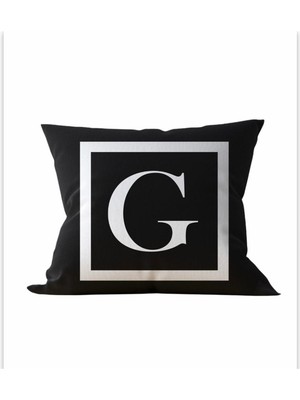 G Harfi Çift Taraflı Kırlent Kılıfı