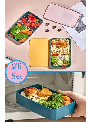 Bayev 1005 2’li Bölmeli Saklama Kabı Seti- Beslenme Yemek Kutusu Lunch Box