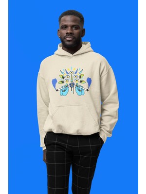 VOXA Oversize  Never Stop Yazılı Hoodie