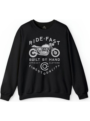 So Cool Ride Fast Notorcycles Built By Hand Clothing Baskılı Sweatshirt