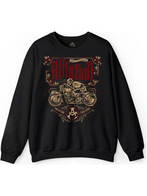 So Cool Death Rider Affliction Ölüm Sürücüsü Motosiklet Baskılı Sweatshirt