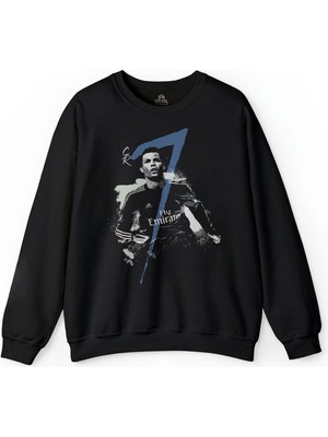 So Cool Siyah Baskılı Cristiano Ronaldo Real Madrid  Gol Kralı Baskılı Sweatshirt