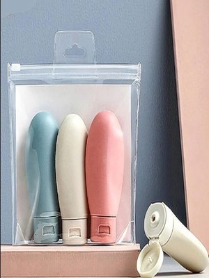 3 Adet Çok Amaçlı Seyahat Tipi Doldurulabilir Krem Şampuan Şişe Seti Krem Kutusu 60 ml 3 Adet Kutu