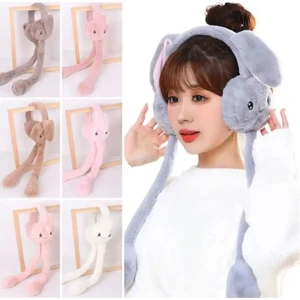Tarz Çocuk Peluş Tavşan Hareketli Oynar Kulaklı Çocuk Kulak Isıtıcı Koruyucu