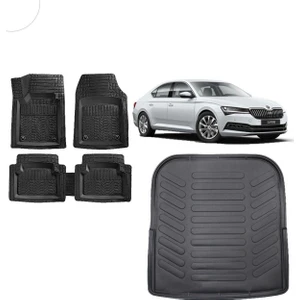Sare Tuning Skoda Superb 2020 Model 3D Bagaj Havuzu ve 4d Luxury Havuzlu Paspas
