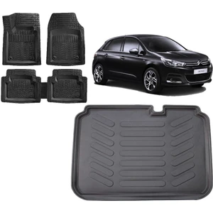 Sare Tuning Citroen C4 2013 Uyumlu 3D Bagaj Havuzu ve 4d Luxury Havuzlu Paspas