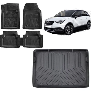 Sare Tuning Opel Crossland 2023 Model Üst Kademe 3D Bagaj Havuzu ve 4d Luxury Havuzlu Paspas