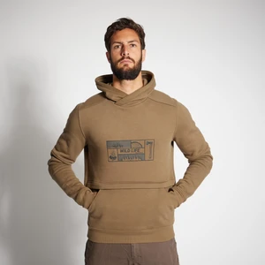 Solognac Erkek Kapüşonlu Sweatshirt - Avcılık ve Doğa Gözlemi - Bej - 500 Logo