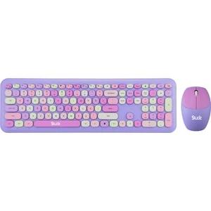 M600 Renkli Tuşlu Mor Kablosuz Türkçe Q Multimedia Klavye + Mouse