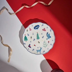 Infancy New Year Yılbaşı New Bone 2'li Pasta Tabağı 20.5 cm