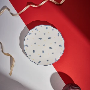 Infancy Snow New Year Yılbaşı New Bone 2'li Pasta Tabağı 20.5 cm