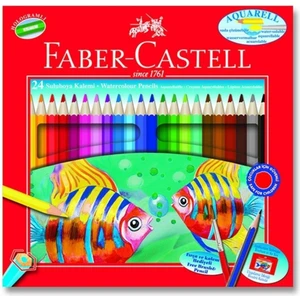 Faber-castell Sulu Boya Kalemi Aquarell Karton Kutu Tam Boy 24 Lü