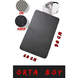 Elekli Kedi Kumu Paspası Orta Boy 90X60 cm Çift Taraflı Su Geçirmez Malzeme