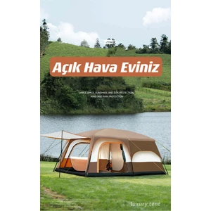 - Aile Boyu Büyük Kamp Çadırı 2 Oda 1 Salon 420*305*200 cm