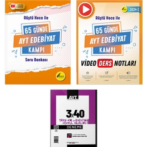 Rüştü Hoca Yayınları 65 Günde AYT Edebiyat Kamp Kitabı ve Video Ders Notları Seti - Deneme