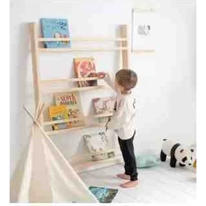 Ahsel Ahşap Ahsel Ahşap montessori Duvar Kitaplığı , Anaokulu Kitaplığı , Çocuk Odası Kitaplık Raf
