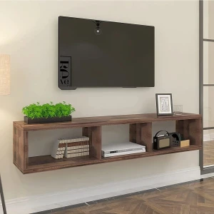 Ekta Mobilya CEVIZ120 cm Tv Ünitesi Duvar Rafı Kitaplık Tv Sehpası Tv Stand