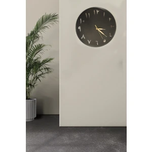 Numa Concept Arapça Duvar Saati Siyah Mdf Duvar Dekorasyon Lazer Kesim 30x30 Cm