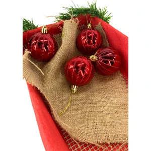 6lı Noktalı Parlak Cici Top Yılbaşı Ağacı Süsü Kırmızı 6 cm