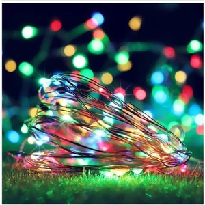 Party Fantasy Yılbaşı Çam Ağacı Işığı Peri LED 5 mt Karışık Renk Tel LED Pilli Dekoratif LED Aydınlatma