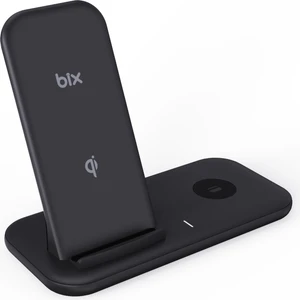 Bxmw1 2’si 1 Arada iPhone 12/13/14/15 Apple Watch Uyumlu Akıllı Telefon ve Tws Kulaklıklar Için 15W Qi Kablosuz Şarj Cihazı Stand Siyah