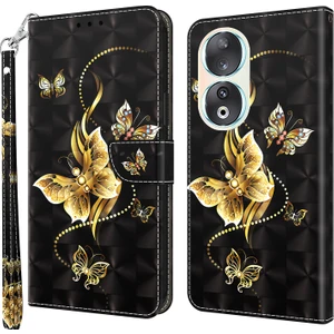 Honor 90 Baskı Deri Flip Cüzdan Telefon Kapağı (Yurt Dışından)