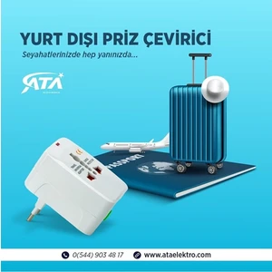 Ata Elektronik PRİZ ÇEVİRİCİ UNİVERSAL SEHAYAT PRİZ ADAPTÖRÜ DÖNÜŞTÜRÜCÜ TELEFON NOTEBOOK TABLET LAPTOP ŞARJ ADAPTÖR UCU ÇEİVİRİCİSİ TÜM DÜNYA PRİZLERİNE TAM UYUMLU AMERİKA ASYA AFRİKA JAPONYA ÇİN KANADA  KATAR
