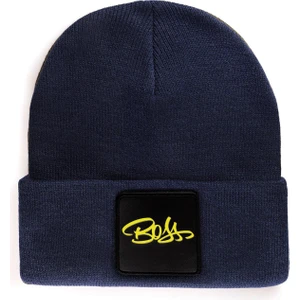 V1 Akrilik Boss - 2 Kod Logolu Unisex Lacivert Bere (Beanie)