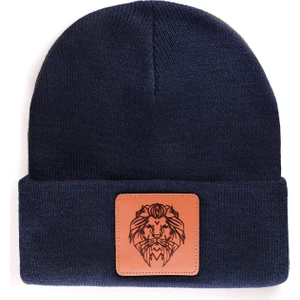 V1 Akrilik Aslan - 13 Kod Logolu Unisex Lacivert Bere (Beanie)