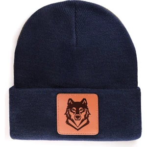 V1 Akrilik Kurt - 4 Kod Logolu Unisex Lacivert Bere (Beanie)