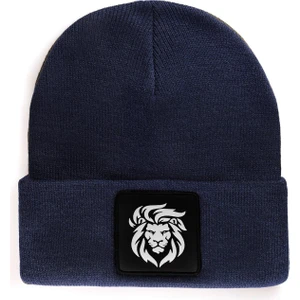 V1 Akrilik Aslan - 9 Kod Logolu Unisex Lacivert Bere (Beanie)