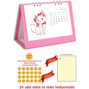 Cabuk Baskı Spiralli Sevimli Kedi 2024 Masa Takvimi