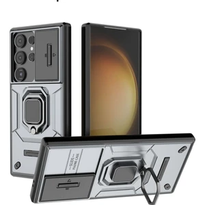 Samsung Galaxy S24 Ultra Darbeye Dayanıklı Kamera Kapaklı Telefon Kılıfı (Yurt Dışından)