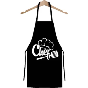 Magic Lady Siyah Su Geçirmez Şef Chef Aşçı Mutfak Önlüğü Bulaşık Önlüğü