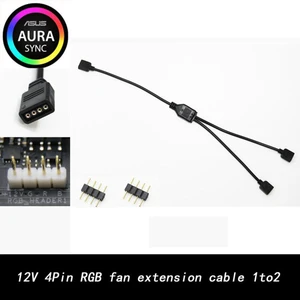Betty Becky Anakart Senkron Fan 5V 3pin / 12V 4pin Rgb Iletim Hattı Uzatma Kablosu Bir Nokta Iki Bir Nokta Üç Bir Nokta Dört Fan Kablosu (Yurt Dışından)