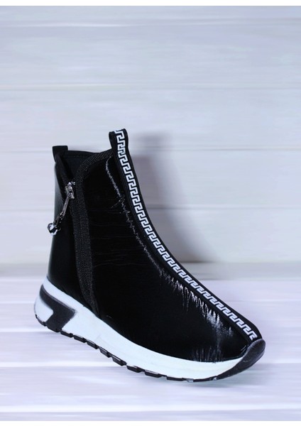 Meluxury Shoes Kadın Çift Fermuarlı Paraşüt Kumaş Bot&bootie