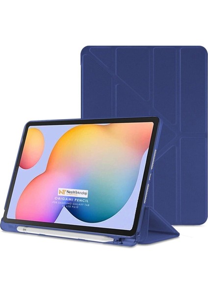 Samsung Tab A9 Plus SM-X210 Uyku Modlu Kalem Bölmeli Arkası Yumuşak Pu Deri Akıllı Kılıf