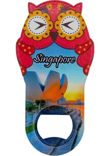 Singapur Temalı Baykuş Magnet Kapak Açacak